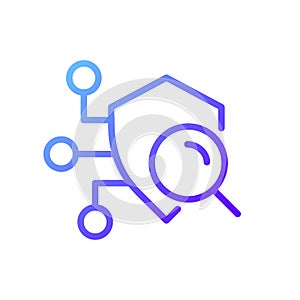 Security scan pixel perfect gradient linear vector icon