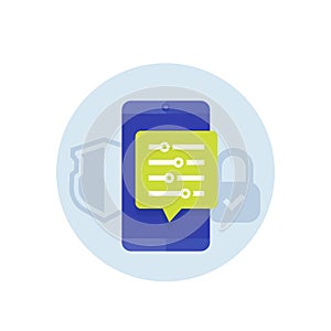 security settings, vector flat icon