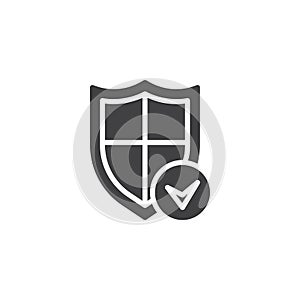Security shield and check mark vector icon