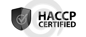 Security Shield HACCP Certified - Black Vector Illustration - Isolated On White Background