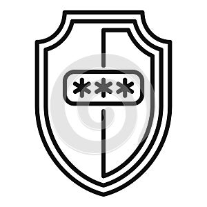 Security shield icon outline vector. Code lock