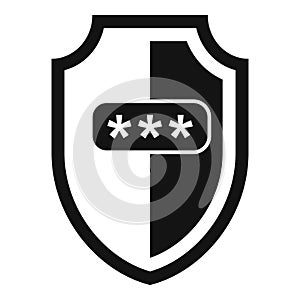 Security shield icon simple vector. Code lock