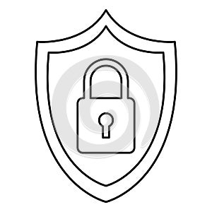 Security shield protection padlock cartoon