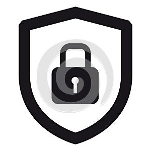 Security Shield Or Virus Shield Lock Icon For Apps And Websites - Isolated On White