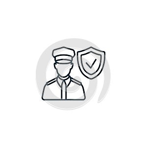 Security staff icon. Monochrome simple sign from security collection. Security staff icon for logo, templates, web