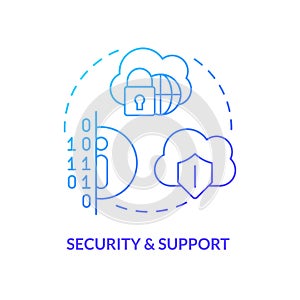 Security and support blue gradient concept icon
