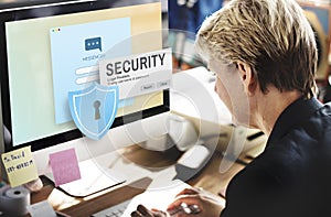 Security System Access Password Data Network Surveillance Concept