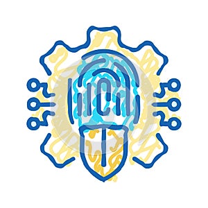 security system biometric icon doodle illustration