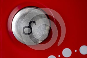 Security system button, red background