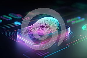 Security system concept of technology device is using technological fingerprint to access it. Generative AI