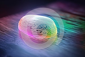 Security system concept of technology device is using technological fingerprint to access it. Generative AI