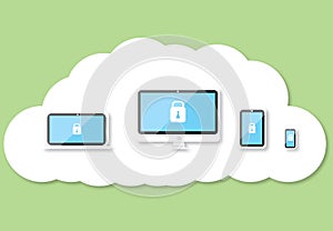 Security technology cloud background