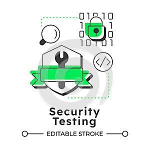 Security testing modern linear concept icon