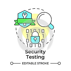 Security testing multi color concept icon