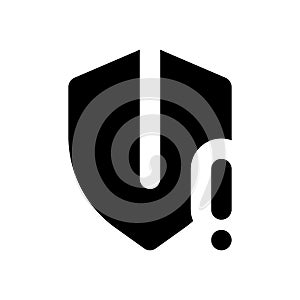 Security threat black glyph ui icon