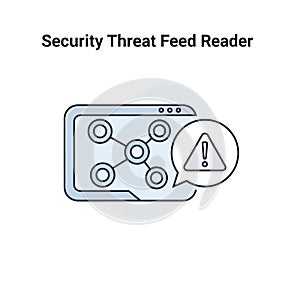 Security Threat Feed Reader Alert Blue Network Icon