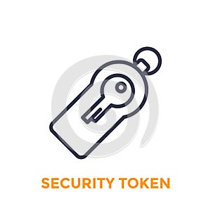 Security token line icon on white