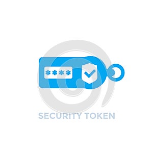 Security token on white, vector icon