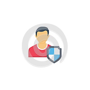 Security vector flat colour icon