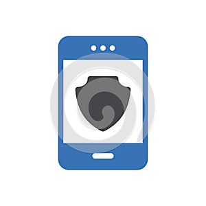 Security vector glyph colour icon