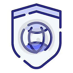 Security vpn secure internet single isolated icon with dash or dashed line style