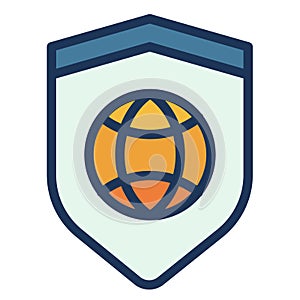 Security vpn secure internet single isolated icon with filled line style