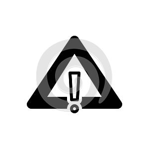 Black solid icon for Security Warning, security and safety