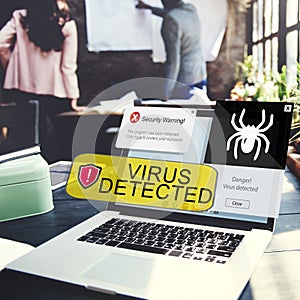 Security Warning Virus Detected Alert Concept photo