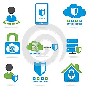 Security web icons set