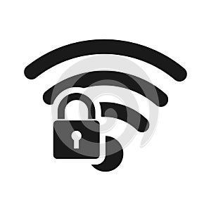 Security wifi icon vector illustration isolated on white.