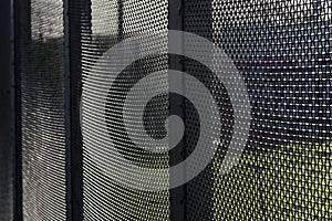 Security: Woven wire mesh fencing at a water pumping station. 1