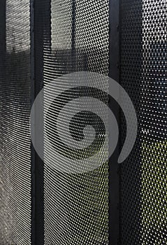 Security: Woven wire mesh fencing at a water pumping station. 2
