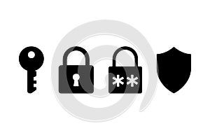 Securitys Key Lock Padlock Shield Design for Digital Protection