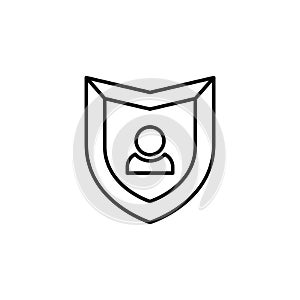 Securityshieldwithusericon. Vector illustration decorative design photo