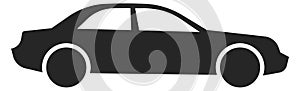 Sedan car black icon. Auto symbol. City transport