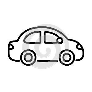 Sedan car cartoon doodle line icon