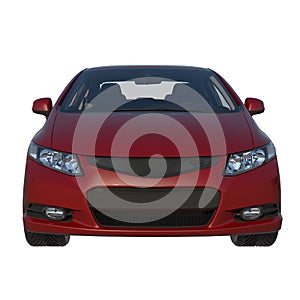 Sedan car city tourism transport 2- front  view white background 3D Rendering Ilustracion 3D