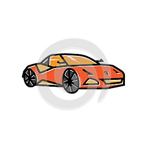 sedan car icon color line design vector illustration