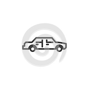 Sedan car line icon