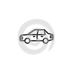 Sedan car line icon