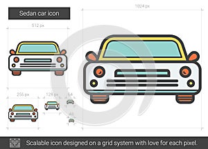 Sedan car line icon.