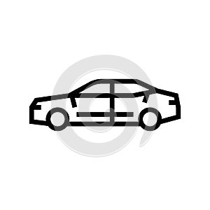 sedan car line icon vector illustration