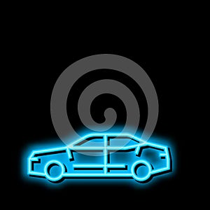 sedan car neon glow icon illustration