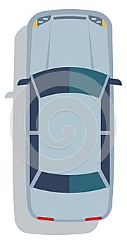 Sedan cartoon icon. Retro car top view