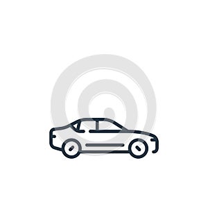 sedan icon vector from vehicles transportation concept. Thin line illustration of sedan editable stroke. sedan linear sign for use