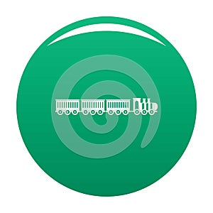 Sedentary train icon vector green