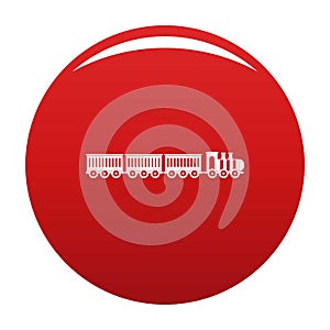 Sedentary train icon vector red