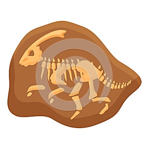 Sediment dinosaur fossil icon cartoon . Mud layer soil