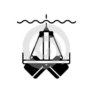 Sediment sampling black linear icon