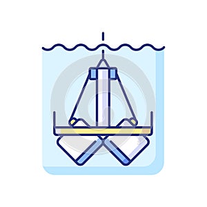 Sediment sampling RGB color icon